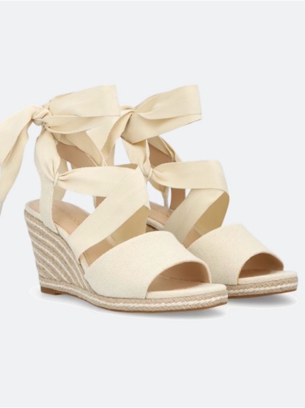 41 Hawthorn Madison Cream Canvas Espadrille Wedge Sandals 9.5 NWOT Stitch Fix